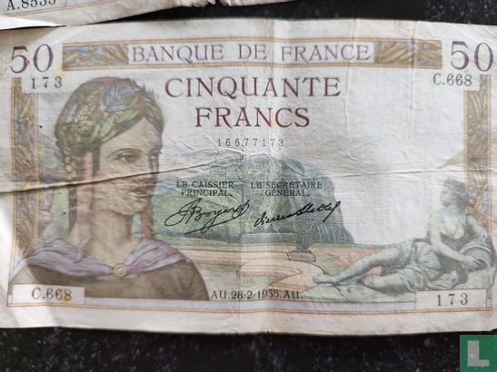 Frankreich 50 Franken 1935 - Bild 2