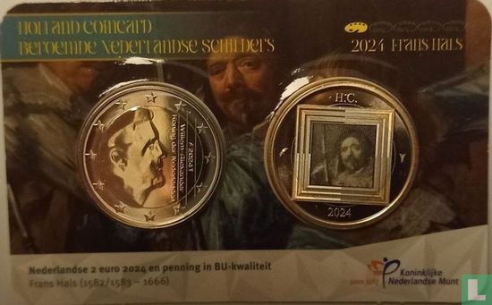 Pays-Bas 2 euro 2024 (coincard - avec médaille bicolore) "Frans Hals" - Image 1