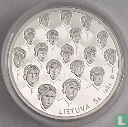 Lithuania 5 euro 2023 (PROOF) "Boys' and youth choir Ažuoliukas on the occasion of the 100th anniversary Birth of its founder Herman Perelstein" - Image 1