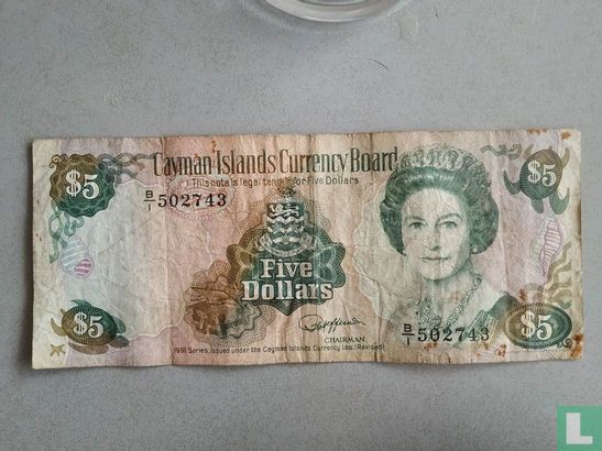 Cayman Islands 5 Dollars - Image 1