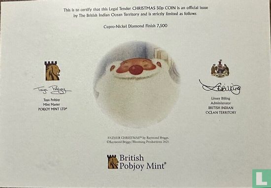 Britisches Territorium im Indischen Ozean 50 Pence 2021 (Folder) "Father Christmas" - Bild 3