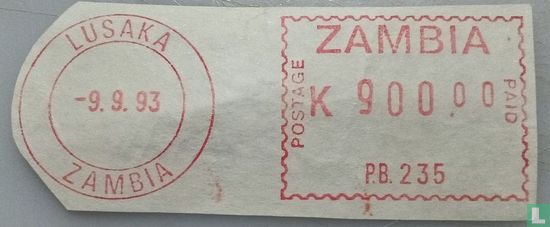  Meter stamp Lusaka Zambie.