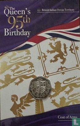 Britisches Territorium im Indischen Ozean 50 Pence 2021 (Folder) "Queen's 95th Birthday - Coat of Arms" - Bild 1