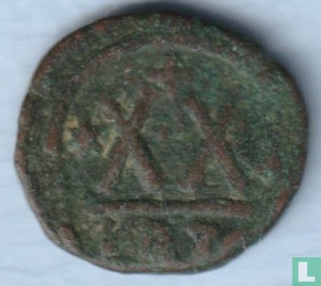 Byzantijnse Rijk, AE Halve Follis, 610-641 AD, Heraclius, Carthago - Afbeelding 2
