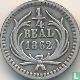 Guatemala ¼ real 1862 - Image 1