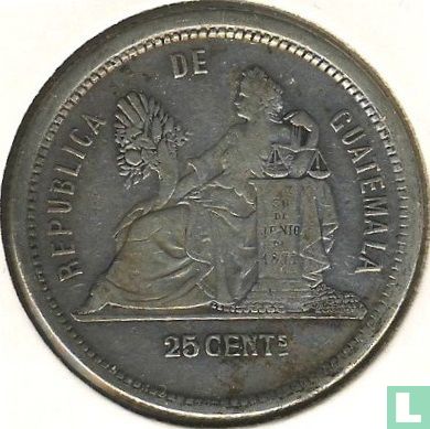 Guatemala 25 centavos 1881 - Image 2