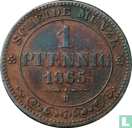 Saksen-Albertine 1 pfennig 1865 - Afbeelding 1