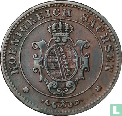 Saksen-Albertine 1 pfennig 1865 - Afbeelding 2