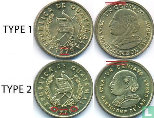 Guatemala 1 centavo 1979 (type 1) - Image 3