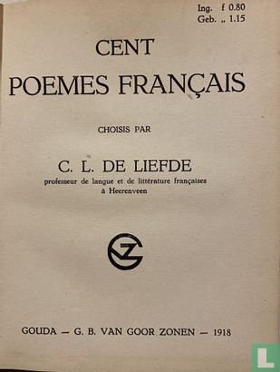 Cent poemes Français - Bild 3