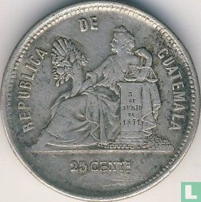Guatemala 25 centavos 1889 (met ster) - Afbeelding 2