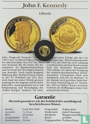 Liberia 20 Dollar 1993 (PP) "30th anniversary Death of John F. Kennedy" - Bild 3