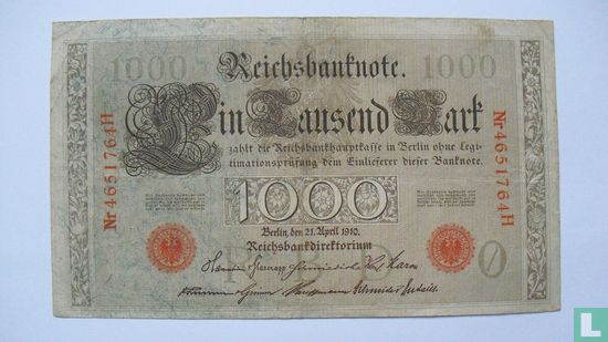 Billet du Reich 1000 Mark - Image 1