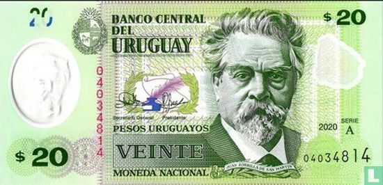 Uruguay 20 Pesos Uruguayos 2020 - Image 1