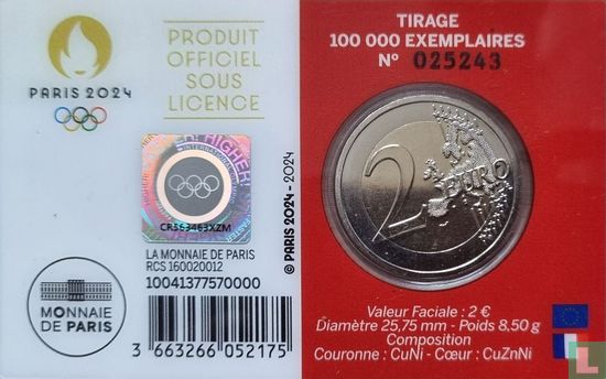 Frankreich 2 Euro 2024 (rote Coincard) "Summer Olympics in Paris" - Bild 2