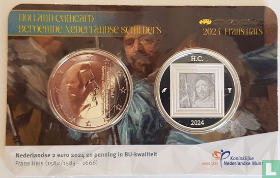 Pays-Bas 2 euro 2024 (coincard - avec médaille en argent) "Frans Hals" - Image 1