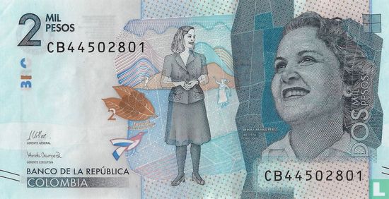Kolumbien 2000 Pesos 2021 - Bild 1