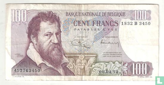 Belgien 100 Franken 1972 - Bild 1
