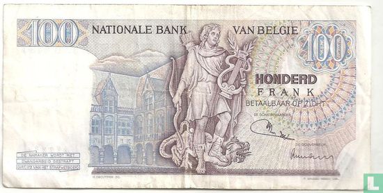 Belgique 100 francs 1972 - Image 2