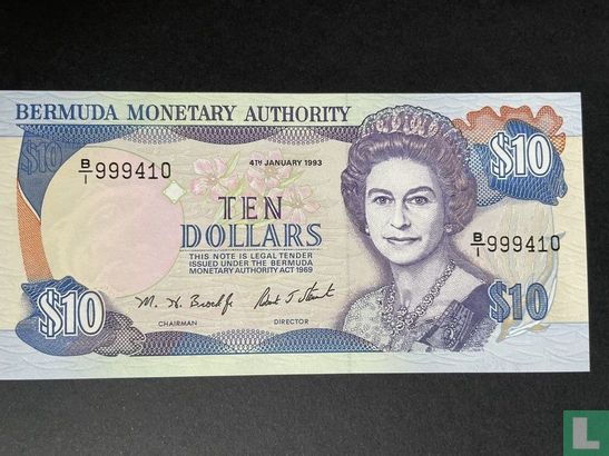 Bermudes 10 dollars 1993 - Image 1