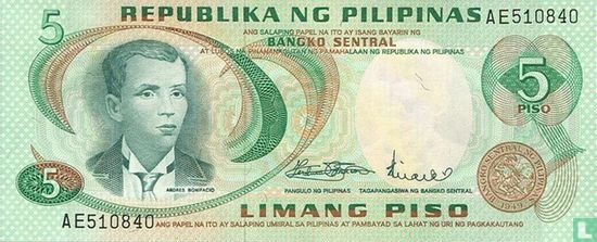 Philippines 5 Piso 1970 - Image 1