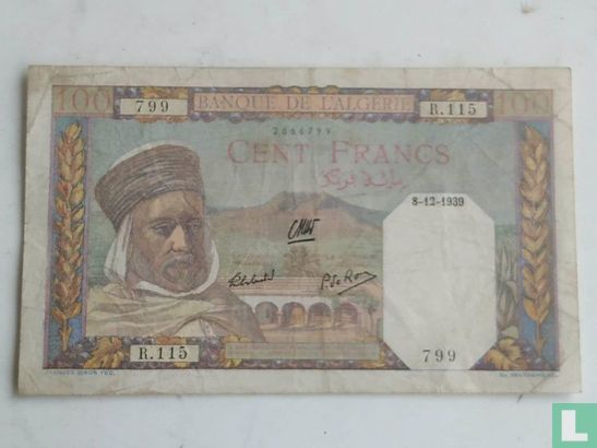 Algerien 100 Franken 1939 - Bild 1