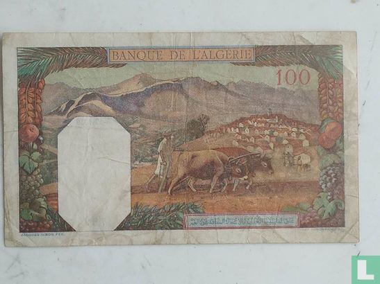 Algeria 100 Francs 1939 - Image 2