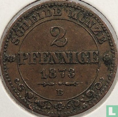 Saksen-Albertine 2 pfennige 1873 - Afbeelding 1
