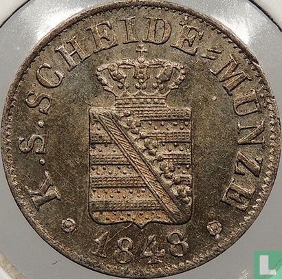 Saxony-Albertine ½ neugroschen / 5 pfennige 1848 - Image 1
