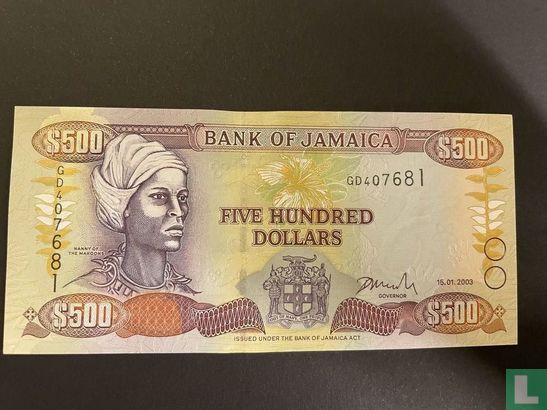 Jamaica 500 Dollars 2003