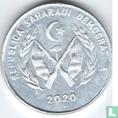 République arabe sahraouie démocratique 1 peseta 2020 "World fauna - Black-collared lovebird" - Image 1