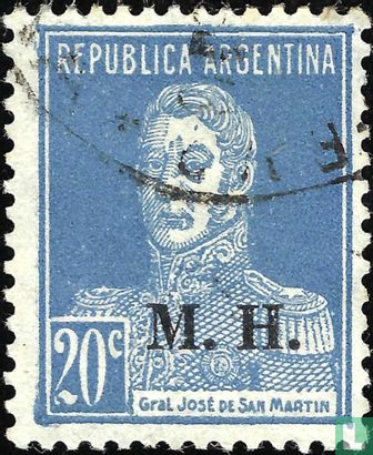 José de San Martín with print