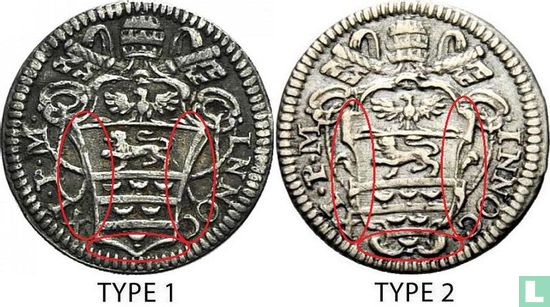 Papal States ½ grosso 1688 (type 1) - Image 3