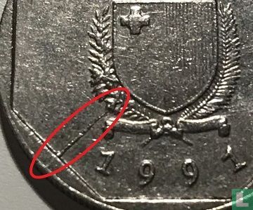 Malta 5 Cent 1991 (Prägefehler) - Bild 3