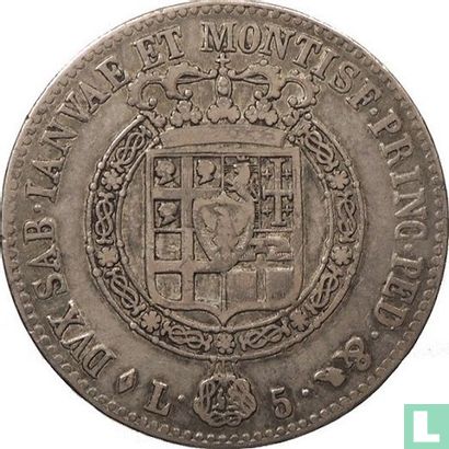Sardinië 5 lire 1820 - Afbeelding 2