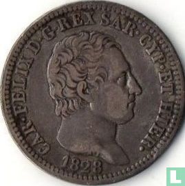 Sardinië 1 lira 1828 (L) - Afbeelding 1