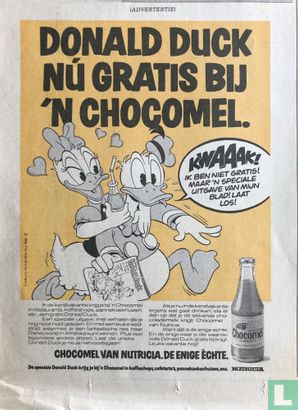 Donald Duck nú gratis bij 'n chocomel.