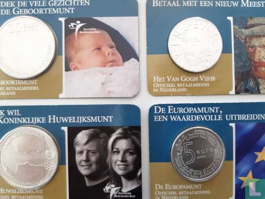 Nederland set 1e 4 coincards 5 en 10 Euro 2002-2004 - Image 2