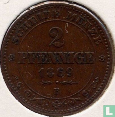 Saxony-Albertine 2 pfennige 1869 - Image 1
