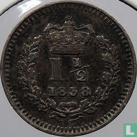 Royaume-Uni 1½ pence 1838 - Image 1