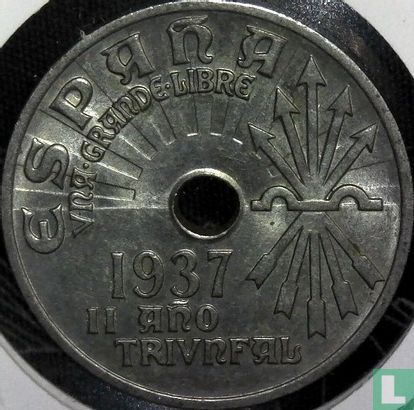 Spanje 25 centimos 1937 - Afbeelding 1