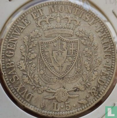 Sardinië 5 lire 1825 (L) - Afbeelding 2