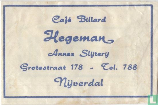 Café Billard Hegeman - Afbeelding 1