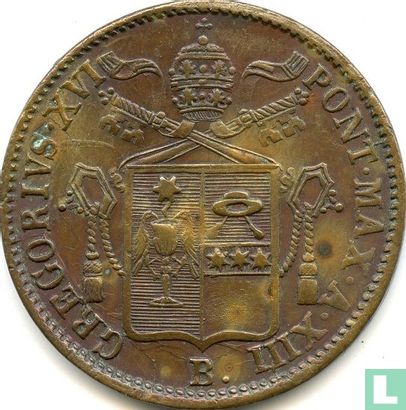 États pontificaux 1 baiocco 1844 (XIII B) - Image 2