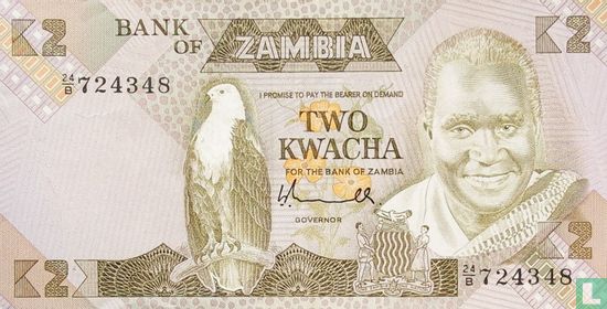Zambia 2 Kwacha ND (1980-88) P24a - Afbeelding 1