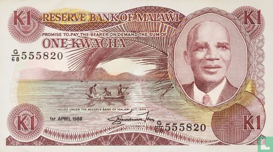Malawi 1 Kwacha 1988 - Image 1