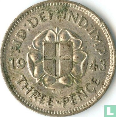 Verenigd Koninkrijk 3 pence 1943 (type 1) - Afbeelding 1