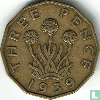 Verenigd Koninkrijk 3 pence 1939 (type 2) - Afbeelding 1