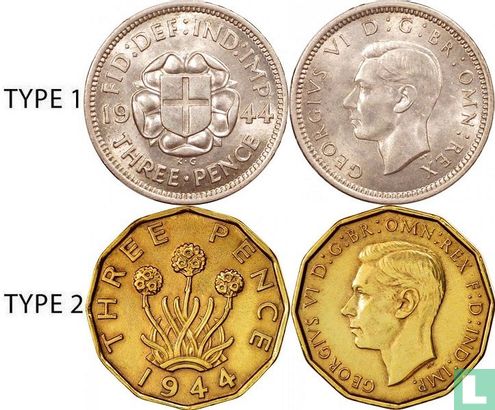 Verenigd Koninkrijk 3 pence 1944 (type 1) - Afbeelding 3