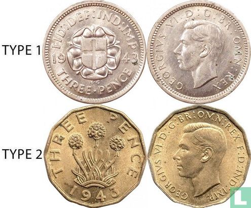 United Kingdom 3 pence 1943 (type 2) - Image 3